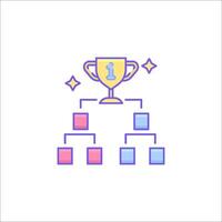A trophy is on top of a pyramid with a star on top vector