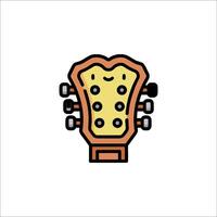 A guitar icon with a smiley face vector