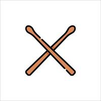 Two crossed sticks icon on white background vector