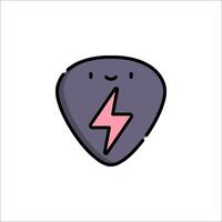 A guitar pick with a lightning bolt on it vector