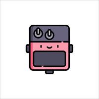 A pink robot with a face on it vector