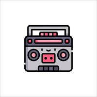 A cassette player icon on a white background vector