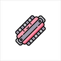 A pink and gray robot on a white background vector