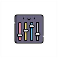 A colorful mixer icon with a smiley face vector