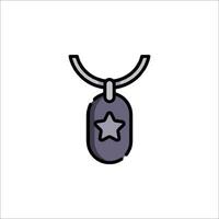 A dog tag with a star on it vector