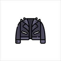 A black leather jacket icon on a white background vector