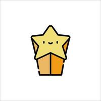 A star in a box with a smiley face vector
