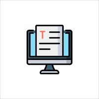 A computer monitor with a document icon vector