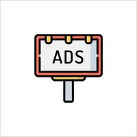 An ad sign on a white background vector