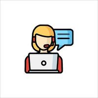 Call center operator icon illustration vector