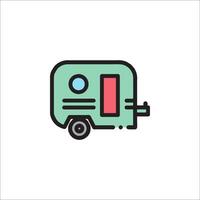 A small camper trailer icon on a white background vector