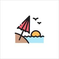 Beach umbrella icon illustration vector