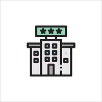 A hotel building with five stars on it vector