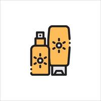 Sunscreen bottle and bottle of sunscreen vector