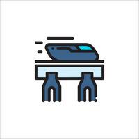 A train is on a platform and is moving forward vector