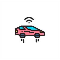 A car with a wifi icon on it vector