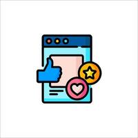 A thumbs up icon with a star and a thumbs up vector