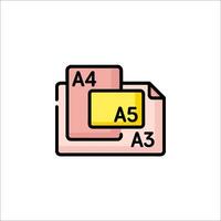 A5 file folder icon vector