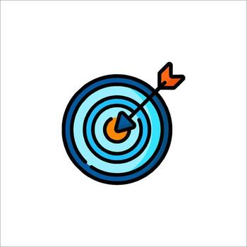 A dart is in the center of a target vector