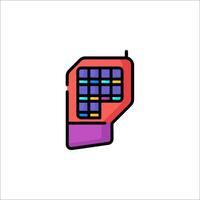 A colorful phone icon on a white background vector