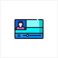 A person is sitting on a computer screen vector