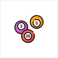 Three colorful balls with numbers on them vector
