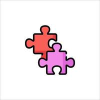 Two pieces of puzzle are shown together on a white background vector