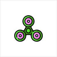 A green and pink fidget spinner on a white background vector