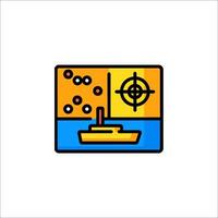 A boat with a target on it and a map vector
