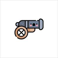 A cartoon cannon with a face on it vector