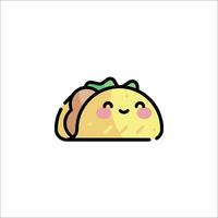A cute taco with a smile on it vector
