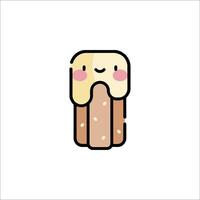 A cartoon ice cream with a face on it vector