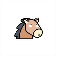 A horse head icon in a flat style vector