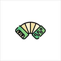 A green accordion icon on a white background vector