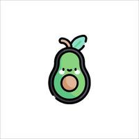 An avocado with a cute face on it vector