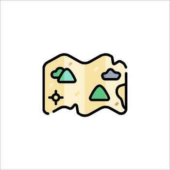 A map with mountains and trees on it vector