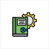 A green and yellow computer with a wrench on it vector
