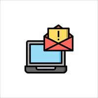 Email icon with laptop and envelope vector