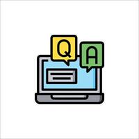 A laptop with a q and a a on it vector