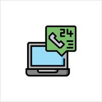 A laptop computer with a phone icon on it vector