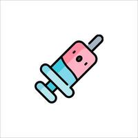 A cartoon syringe with a needle on it vector
