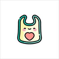 A baby bib with a heart on it vector