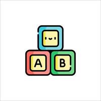 A colorful block with the letters abc and b vector