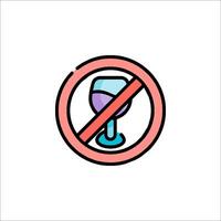 No alcohol sign icon isolated on white background vector