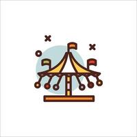 A carnival ride icon with a colorful background vector