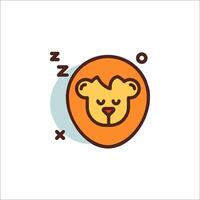 A lion sleeping in a circle with the words sleep on it vector