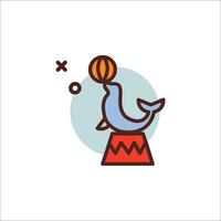 A dolphin is holding a basketball in its mouth vector
