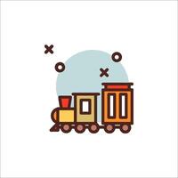 A train with a box on top and a box on the side vector