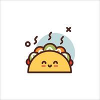 Taco icon with a smiley face vector