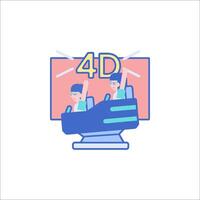 A man is sitting on a ride with the words 4d on it vector